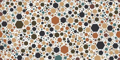 Terrazzo marble stone tile, hexagon mosaic pattern vector