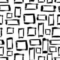 Hand drawn ink squares and rectangles seamless pattern. Trendy monochrome doodles and brush marks. Simple abstract background. Great for textile, fabric, wallpaper, wrapping, scrapbook and packaging vector