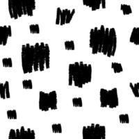 Hand drawn ink stains seamless pattern. Trendy monochrome doodles and brush marks. Simple abstract background. Great for textile, fabric, wallpaper, wrapping, scrapbook and packaging vector