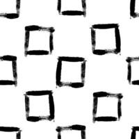 Hand drawn ink squares seamless pattern. Trendy monochrome doodles and brush marks. Simple abstract background. Great for textile, fabric, wallpaper, wrapping, scrapbook and packaging vector