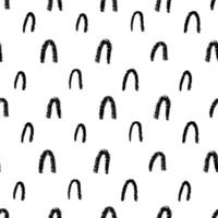 Hand drawn ink seamless pattern. Trendy monochrome doodles and brush marks. Simple abstract background. Great for textile, fabric, wallpaper, wrapping, scrapbook and packaging vector