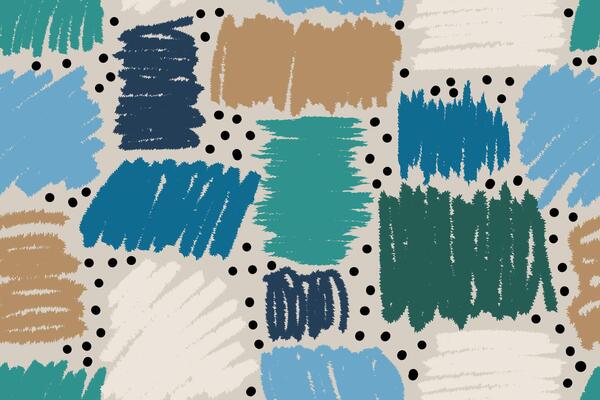 Seamless pattern with Hand drawn brush strokes shapes. Ink illustration, geometric abstract texture. Great for textile, fabric, wallpaper, wrapping, scrapbook and packaging
