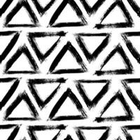 Hand drawn ink triangles seamless pattern. Trendy monochrome doodles and brush marks. Simple abstract background. Great for textile, fabric, wallpaper, wrapping, scrapbook and packaging vector