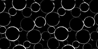Abstract geometric seamless pattern with textured circles on black. Repeat geometry brush strokes texture. Great for textile, fabric, wallpaper, wrapping, scrapbook and packaging vector