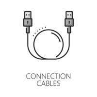 Computer connection software thin line icon vector