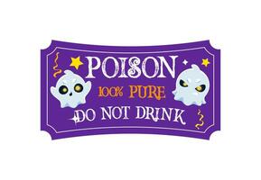 Halloween potion label and witch elixir bottle tag vector