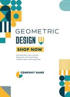 Poster or flyer template, modern geometric pattern vector