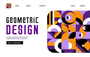 Landing page with modern Halloween Bauhaus pattern vector