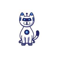 Animal Cat Robotic illustration design, logotype element for template vector