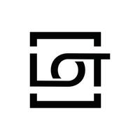 Monogram LOT in square line modern simple logo design template vector