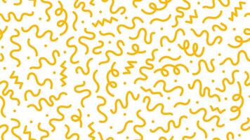 Yellow squiggle noodles line abstract pattern vector
