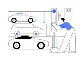 Reserving parking for clients isolated cartoon illustrations. vector