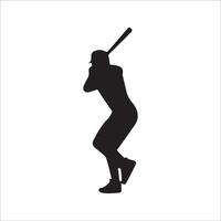 Set of Baseball player silhouette , Softball silhouette collection size eps 10 vector