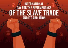 illustration for International Day of the Remembrance of the Slave Trade and its Abolition, Featuring a Handcuff and a Dove in the Background vector