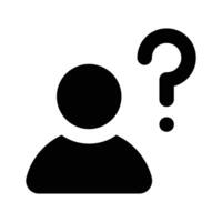 Get your hands on this amazing icon of questioning in modern style vector