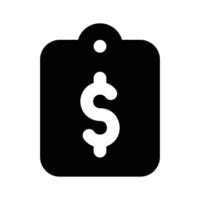 Dollar sign on clipboard depicting of financial document, ready to use icon vector
