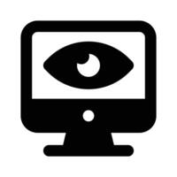An eye inside the monitor screen showing concept icon of monitoring in trendy style vector