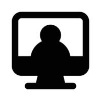 Person inside monitor, concept icon of online user vector