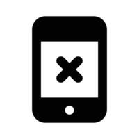 Cross sign on mobile phone, concept icon of rejection in modern style vector
