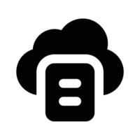Cloud with paper, an amazing icon of cloud file, internet data storage vector