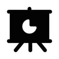 Pie chart on board showing concept icon of presentation board, easy to use icon vector