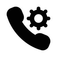 Cogwheel with phone receiver, concept icon of call setting vector