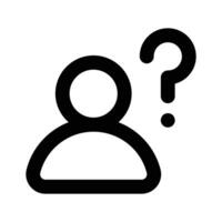 Get your hands on this amazing icon of questioning in modern style vector