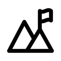 Flag on top of mountain, concept icon of mission in trendy style vector
