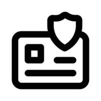 Protection shield on id card, secure id design, isolated on white background vector