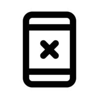 Cross sign on mobile phone, concept icon of rejection in modern style vector