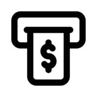 An icon design of instant banking, flat of cash dispenser, atm machine vector