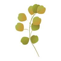 Spring leave illustration on yellow background vector