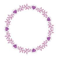 Hand drawn flat design hearts border and frame vector