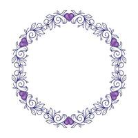 Hand drawn flat design hearts border and frame vector