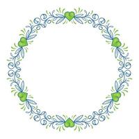 Hand drawn flat design hearts border and frame vector