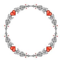 Hand drawn flat design hearts border and frame vector