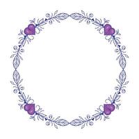 Hand drawn flat design hearts border and frame vector