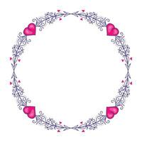Hand drawn flat design hearts border and frame vector