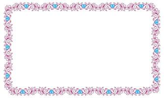 Hand drawn flat design hearts border and frame vector