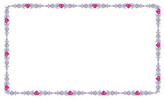 Hand drawn flat design hearts border and frame vector