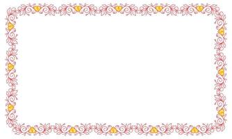 Hand drawn flat design hearts border and frame vector