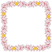 Hand drawn flat design hearts border and frame vector