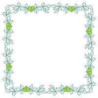 Hand drawn flat design hearts border and frame vector