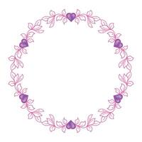 Hand drawn flat design hearts border and frame vector