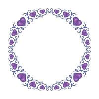 Hand drawn flat design hearts border and frame vector