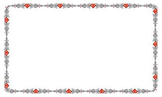 Hand drawn flat design hearts border and frame vector