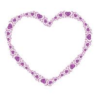 Hand drawn flat design hearts border and frame vector