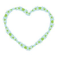Hand drawn flat design hearts border and frame vector