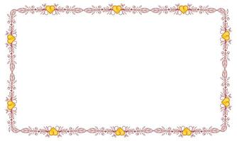 Hand drawn flat design hearts border and frame vector