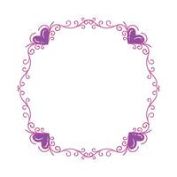 Hand drawn flat design hearts border and frame vector